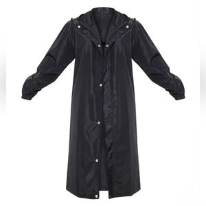NWT PLT PrettyLittleThing Black Longline Windbreaker Size 6